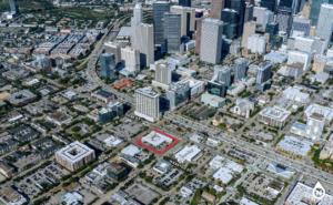 Aerial Photo of Greyhound station in Houston