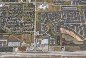 Aerial image of 5.91-acre tract on Monroe Road