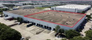 Drone photo of large industrial building at 7420 Security Way, Jersey Village, TX