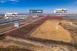 Drone photo of 90.44AC available on the Grand Pkwy in Baytown, TX