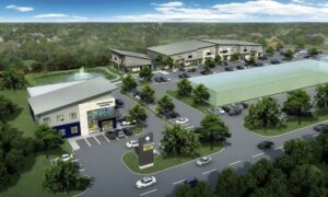 Rendering of office/retail development at 12788 Grant Rd, Cypress, TX