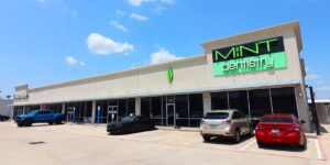 Retail strip center with Mint Dentistry end cap at 22220 Northwest Frwy, Cypress, TX