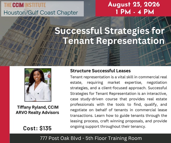 CCIM Course Description: Successful Strategies for Tenant Representation